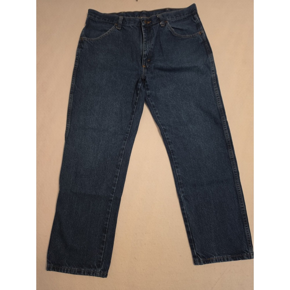 Rustler Jeans Mens 36x29 Blue Dark Wash Regular Fit Straight Leg Denim Pants